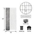 Garden Zone 30in x 10ft Galvanzed Welded Wire Fence with 1/2in x 1in Openings / 5X1IN_2.5X10FT