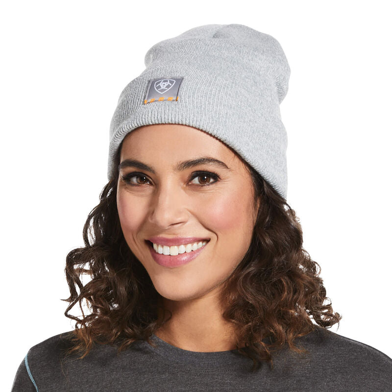 Ariat Women's Rebar Watch Cap Light Grey White