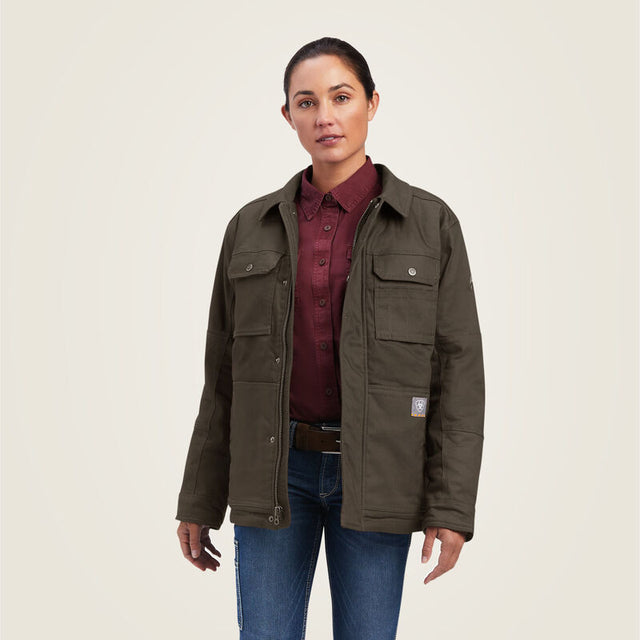 Ariat Women's Rebar DuraCanvas Sherpa-Lined Coat ole / M