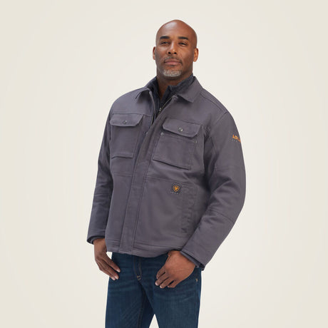 Ariat Men's Rebar DuraCanvas Sherpa-Lined Coat Rebar Grey