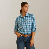 Ariat Women's Rebar Made Tough DuraStretch Work Shirt Clearsky Plaid