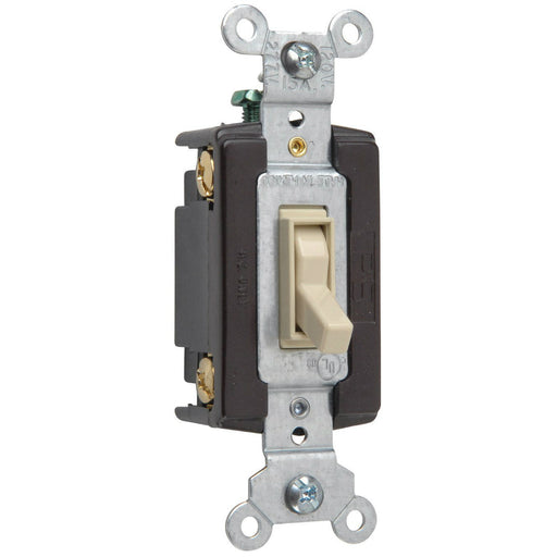 Pass & Seymour 15A 120V 4-Way Grounding Toggle Switch, Ivory GREEN / 15A
