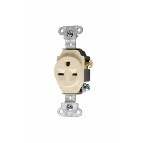 Pass & Seymour 15A 250V Heavy Duty Single Receptacle, Ivory