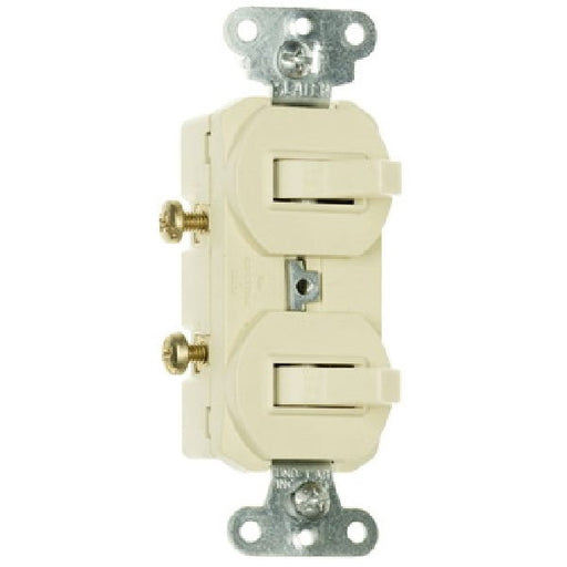 Pass & Seymour 15A 120V Double Combination Switches, Ivory 15A