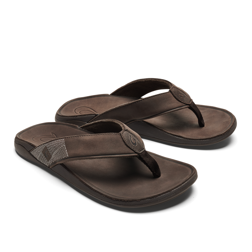 Olukai Men's Tuahine Sandal DARK_WOOD/DARK_WOOD