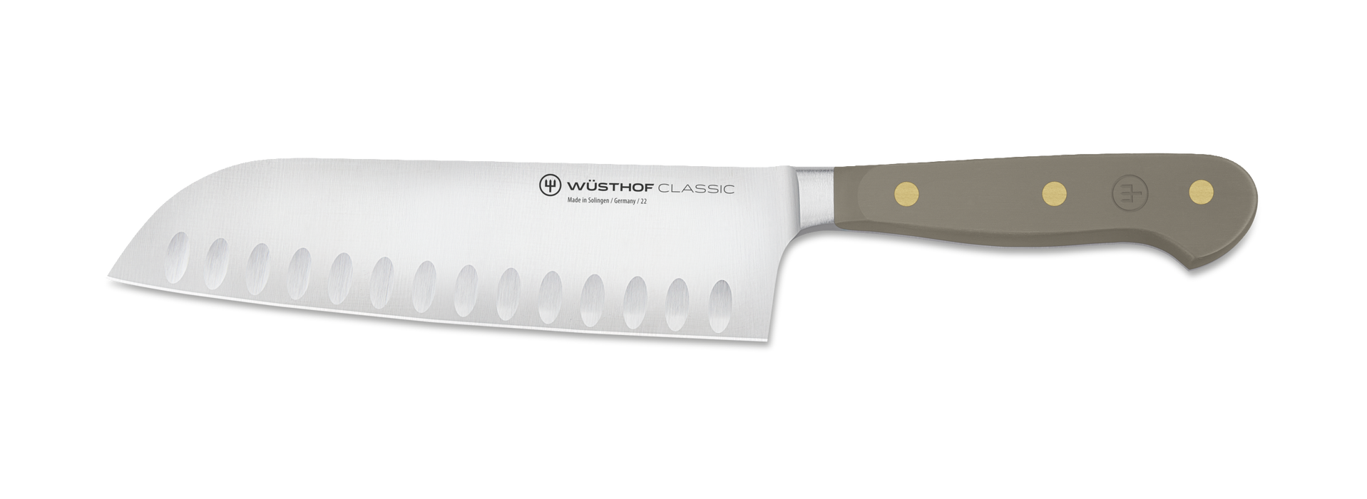 WUSTOF-TRIDENT OF AMERICA KNIFE SANTOKU CLASSIC VELVET OYSTER 7IN
