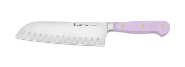 WUSTOF-TRIDENT OF AMERICA KNIFE SANTOKU CLASSIC PURPLE YAM 7IN