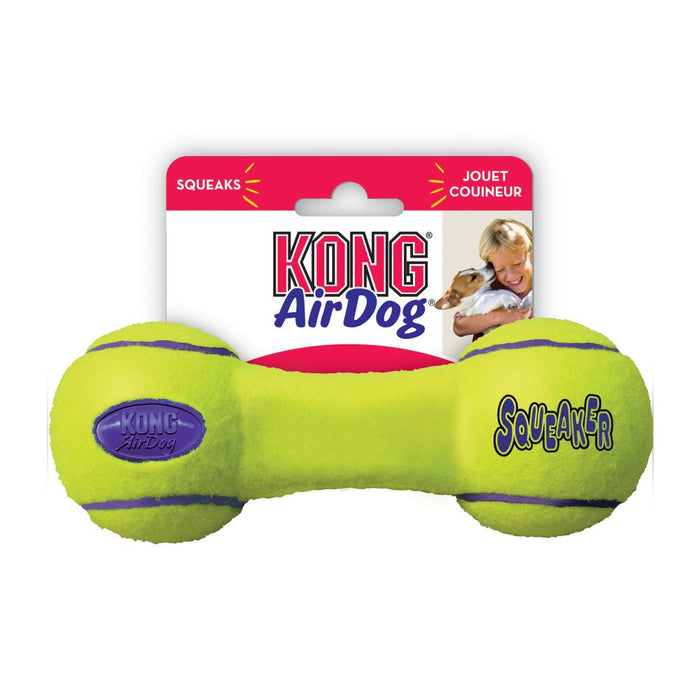 Kong Air Dog Squeaker Dumbbell Toy YELLOW