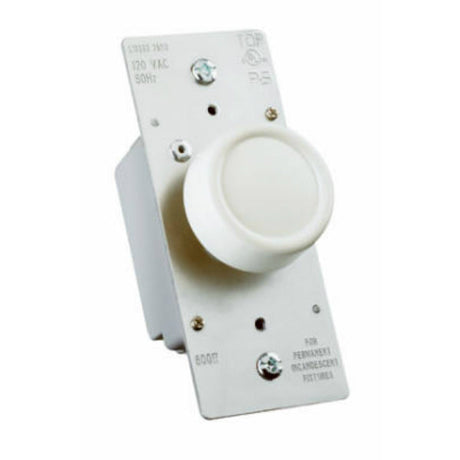 Pass & Seymour Single Pole Rotary Dimmer, 600W, Ivory 600W