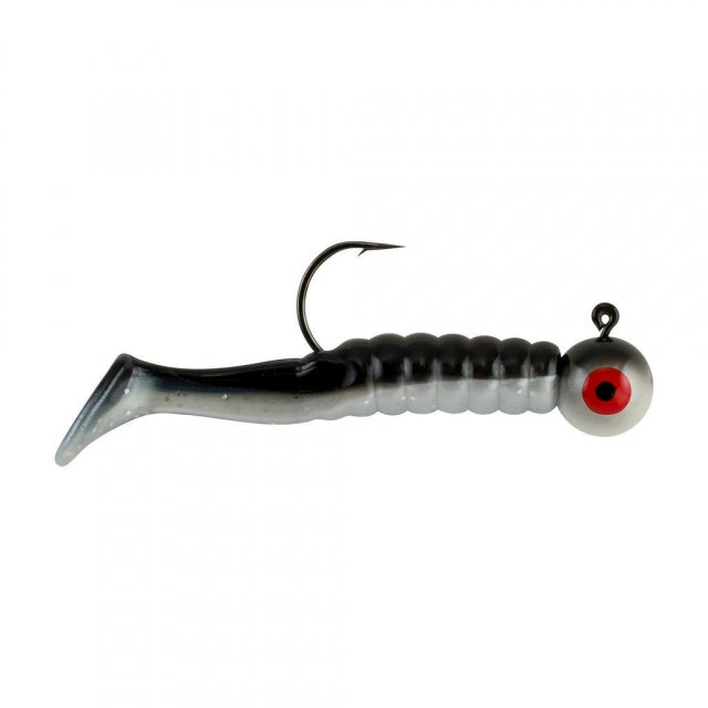 Johnson Swimming Paddletail | 1/4 oz | 2/0 | Model #SP2C1/4-WMPR Black Shad