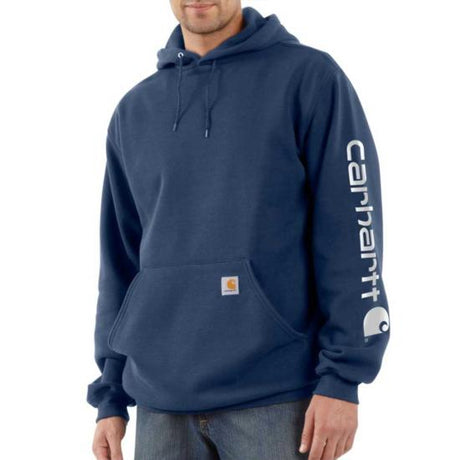 Carhartt Men's Loose Fit Midweight Logo Sleeve Graphic Hoodie New Navy / REG