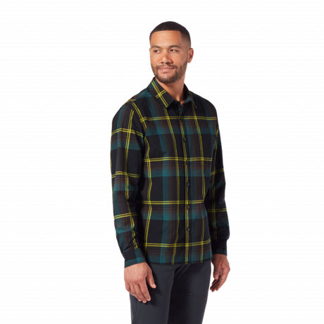 Royal Robbins Men's Trouvaille Organic Cotton Plaid L/S Jet Black Kruse Pld