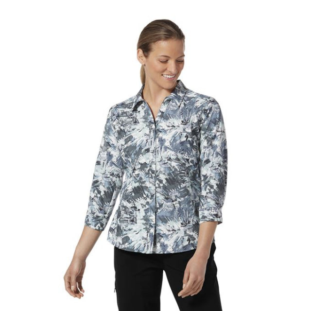 Royal Robbins Women's Expedition II Print 3/4 Sleeve Slate Maras Pt