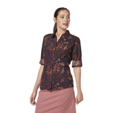 Royal Robbins Women's Expedition II Print 3/4 Sleeve Graystone Zephyr Pt