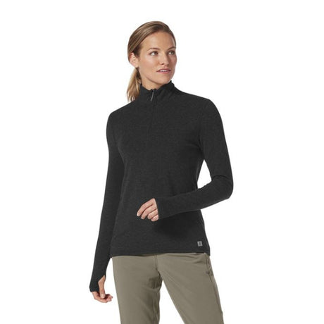 Royal Robbins Women's Venturelayer 200 1/4 Zip L/S Jet Black Htr