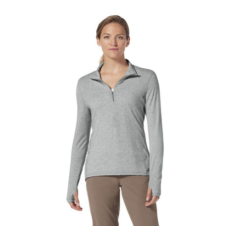 Royal Robbins Women's Venturelayer 200 1/4 Zip L/S Lt Pelican Htr