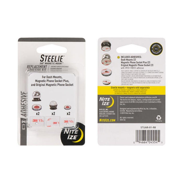 Nite Ize Steelie Replacement Adhesive Kit for Dash Mount + Phone Socket