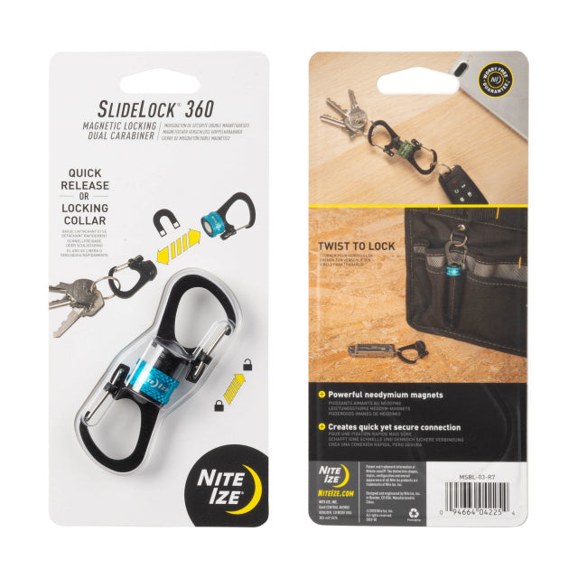 Nite Ize SlideLock 360 Magnetic Locking Dual Carabiner