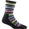 Darn Tough Women's Decade Stripe Micro Crew Midweight with Cushion Charcoal