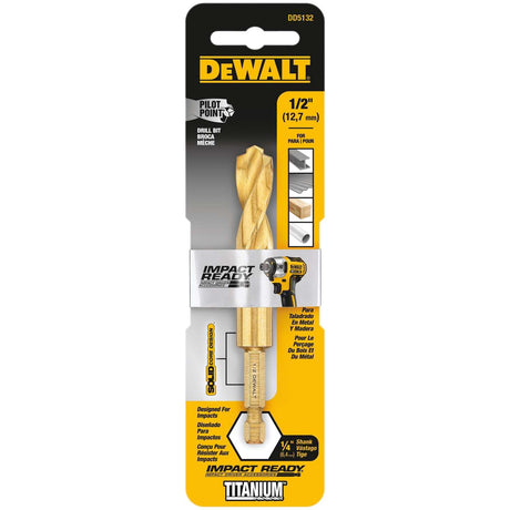 Dewalt 1/2 IN. IMPACT READY Titanium Nitride Coating Drill Bit