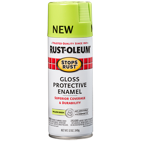 RUST-OLEUM 12 OZ Stops Rust Protective Enamel Spray Paint - Gloss Willow Green