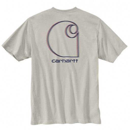 Carhartt Men's Relaxed Fit Heavyweight Short-Sleeved Logo Graphic T-Shirt Malt
