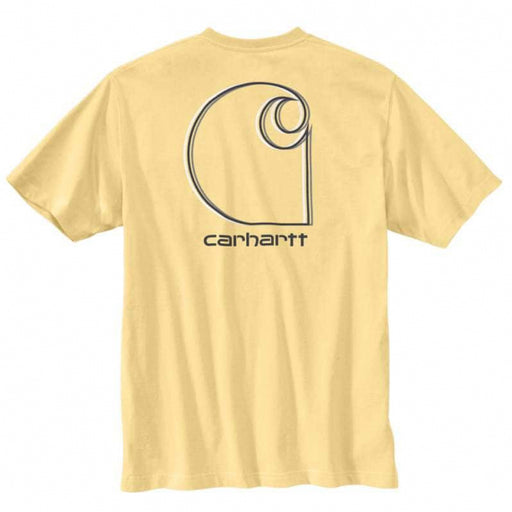Carhartt Men's Relaxed Fit Heavyweight Short-Sleeved Logo Graphic T-Shirt Pale un / S