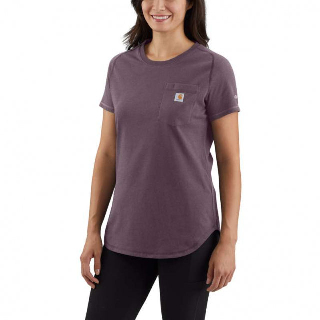 Carhartt Women's Force Relaxed Fit Medium Weight T-Shirt Blackberry Heather