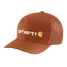 Carhartt Men's Rugged Flex Twill Mesh Back Logo Graphic Flexfit Hat Orange