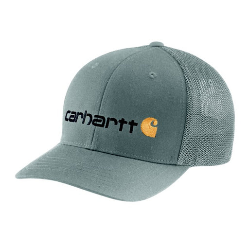 Carhartt Men's Rugged Flex Twill Mesh Back Logo Graphic Flexfit Hat Grey