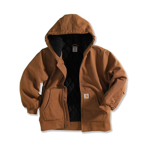 Carhartt Youth Boys' Flannel Lined Quilted Softshell Jacket Brown