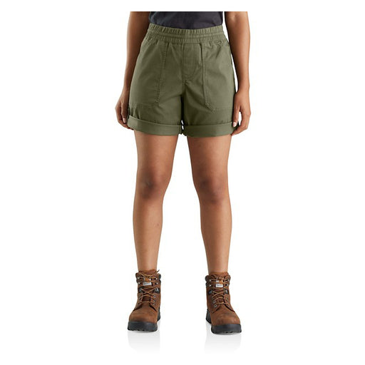 Carhartt Women's Rugged Flex Relaxed Fit Twill 5-Pocket Cargo Shorts Green