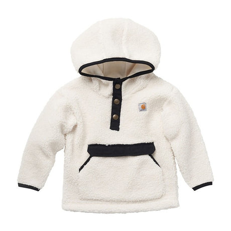 Carhartt Girls' Half Snap Sherpa Pullover Hoodie White