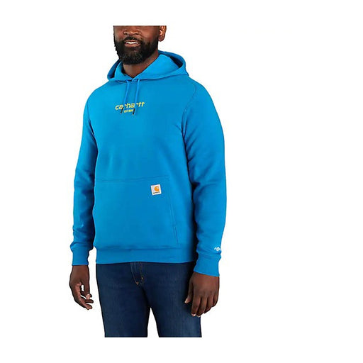 Carhartt Men's Force Relaxed Fit Lightweight Logo Graphic Hoodie Marine blue