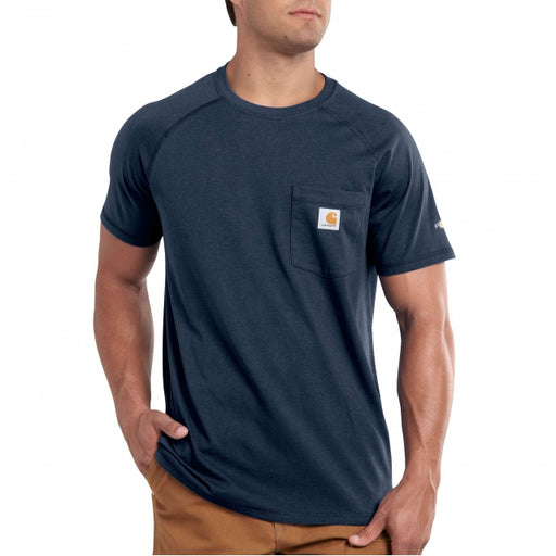 Carhartt Men's Force Relaxed Fit Cotton Delmont SS T-Shirt Navy / REG