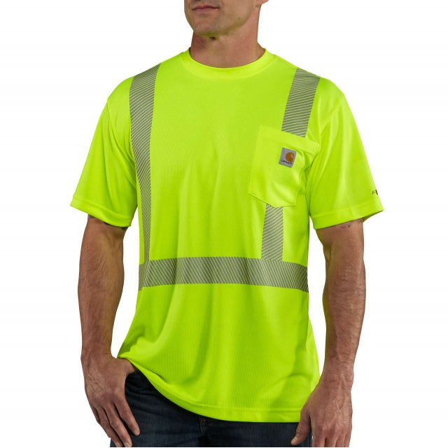 Carhartt Men's HV Frc Relaxed Fit Light Weight Short-Sleeved Cls 2 T-Shirt Brite Lime
