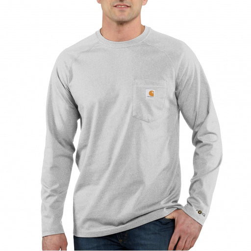 Carhartt Force Cotton Delmont Long-Sleeve T-Shirt Heather Gray
