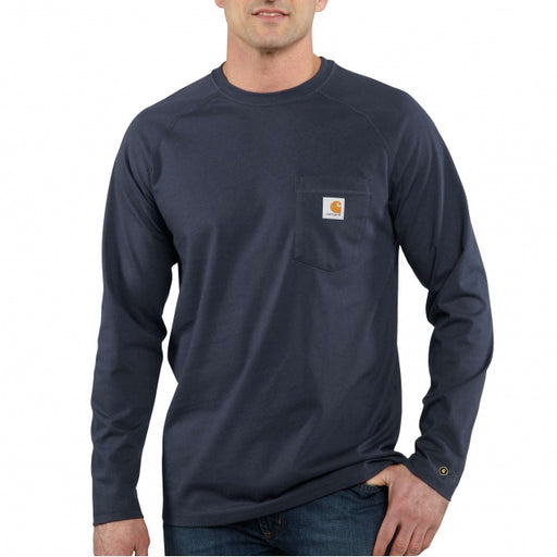 Carhartt Force Cotton Delmont Long-Sleeve T-Shirt Navy
