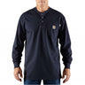 Carhartt Men's Flame-Resistant Frc Loose Fit Medium Weight Long-Sleeved Pocket Henley TSht Dark Navy