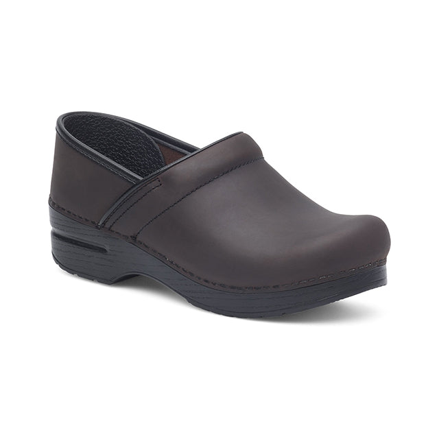 Dansko Men's Narrow Pro Antique Brown/Black Clog Antique Brown