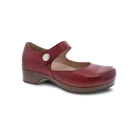 Dansko Women's Beatrice Red Waxy Burnished Shoe Red Waxy