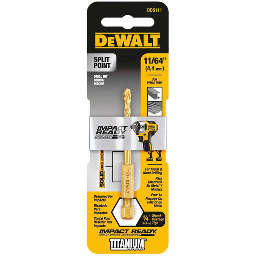 Dewalt 11/64 IN. IMPACT READY Titanium Nitride Coating Drill Bit