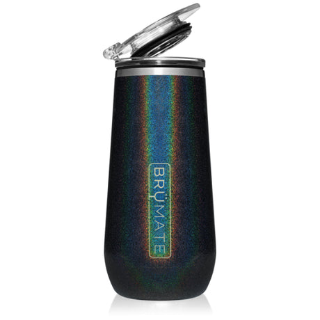 BruMate Champagne Flute 12oz | Glitter Charcoal Glitter Charcoal