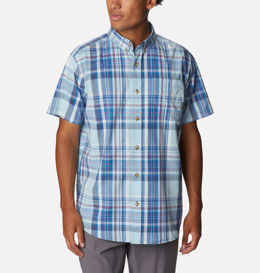 Columbia Men's Rapid Rivers II Short Sleeve Shirt Bright Indigo Multi Plaid