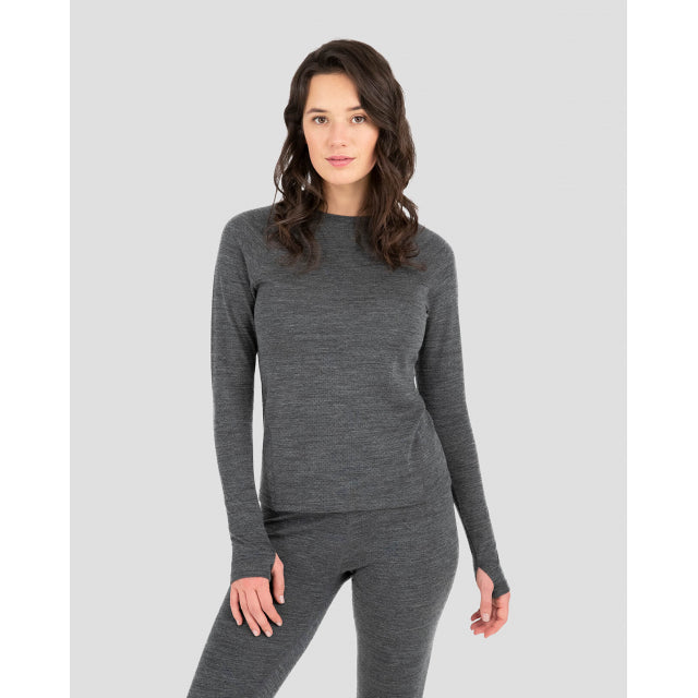 Terramar Women's Ultra Merino 2.0 Scoop Charcoal Heather