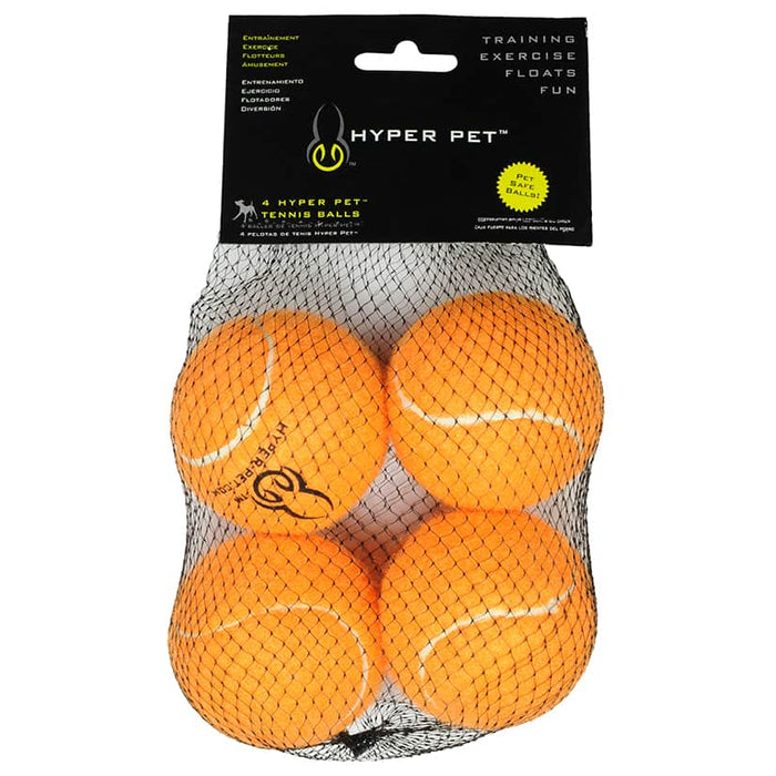 Hyper Pet Tennis Balls For Dogs, 4 Pack, Orange ORANGE