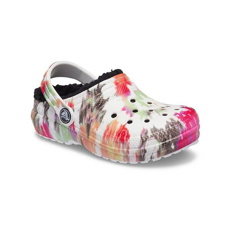 Crocs Kids' Classic Lined Tie-Dye Graphic Clog Black / Multi