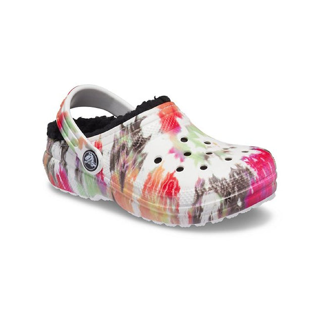 Crocs Kids' Classic Lined Tie-Dye Graphic Clog Black / Multi