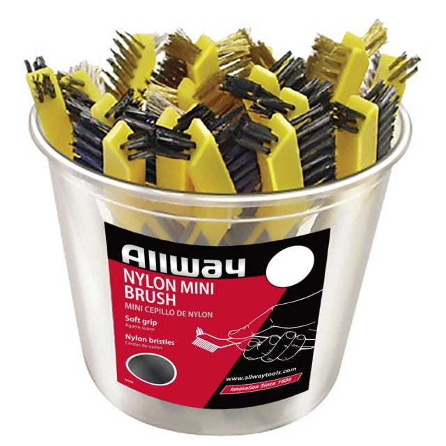 Allway Tools Bucket Brass Mini Brush, Labelled, (25/Bucket)