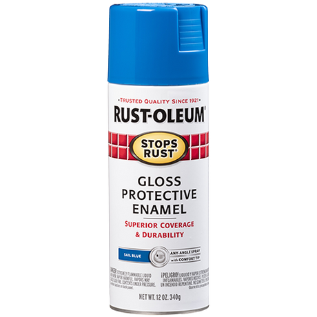 RUST-OLEUM 12 OZ Stops Rust Protective Enamel Spray Paint - Gloss Sail Blue SAIL_BLUE